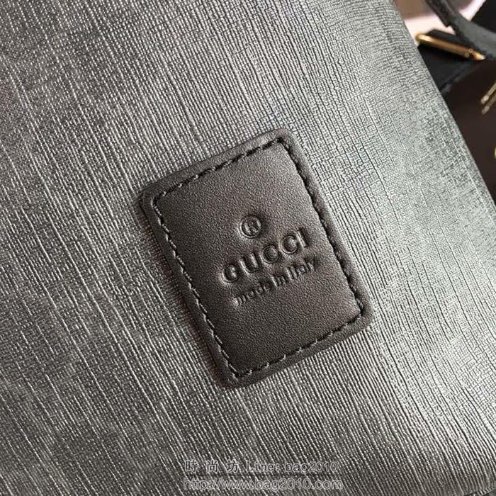 GUCCI 古馳男包 新款 854362 Gucci專用進口雙G防水料配頭層牛皮 中號 男士手提包